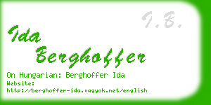 ida berghoffer business card